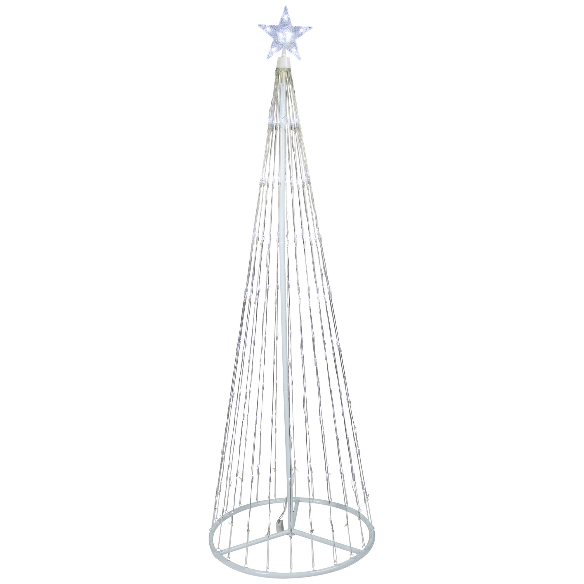 6ft. Pure White LED Show Cone Outdoor Christmas Tree Décor